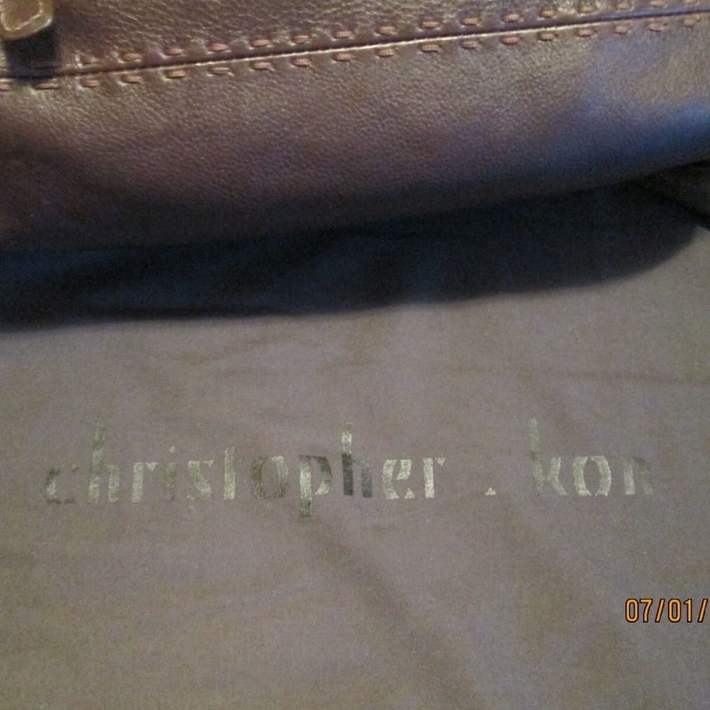 BEAUTIFUL! "CHRISTOPHER KON" BROWN LEATHER SATCHEL - Picture 4 of 8